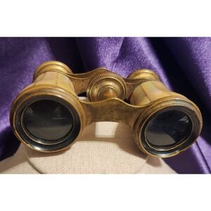 Antique Brass Mother of Pearl Opera Glasses Vintage Binoculars Theatre MOP